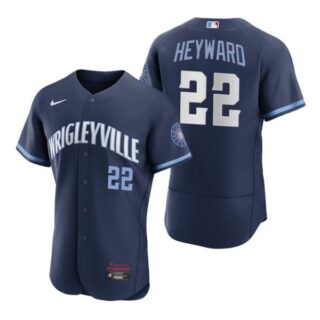 Men's - Flex Base Chicago Cubs Jason Heyward City Connect Wrigleyville Jersey Navy Stitched