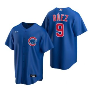 Men's Javier Baez Chicago Cubs Cool Base Jersey Royal