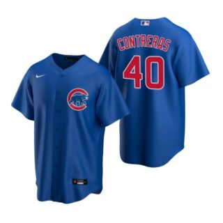 Men's Willson Contreras Chicago Cubs Cool Base Jersey Royal