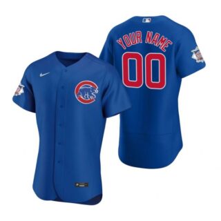 Men's Custom Chicago Cubs Flex Base Jersey Royal