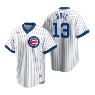 Men's David Bote Chicago Cubs Cool Base Jersey White Cooperstown