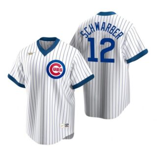 Men's Kyle Schwarber Chicago Cubs Cool Base Jersey White Cooperstown