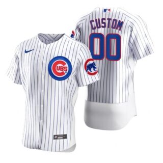 Men's Custom Chicago Cubs Flex Base Jersey White