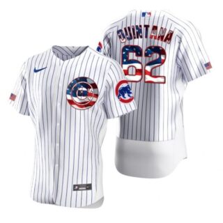 Men's Jose Quintana Chicago Cubs Flex Base Jersey White Stars