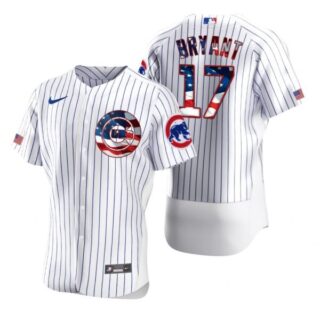 Men's Kris Bryant Chicago Cubs Flex Base Jersey White Stars