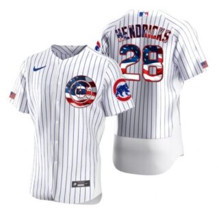 Men's Kyle Hendricks Chicago Cubs Flex Base Jersey White Stars