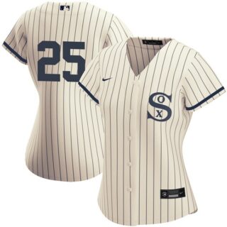 Women Chicago White Sox #25 Andrew Vaughn Field of Dreams Throwback Jersey Stitched