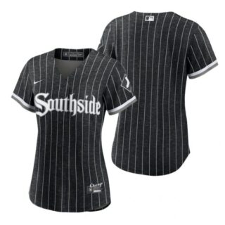 Women Chicago White Sox Blank 2021 City Connect Southside Jersey Black Stitched