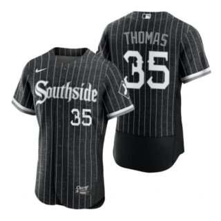 Men's Flex Base Chicago White Sox Frank Thomas 2021 City Connect Southside Jersey Black Stitched