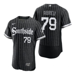 Men's Flex Base Chicago White Sox Jose Abreu 2021 City Connect Southside Jersey Black Stitched