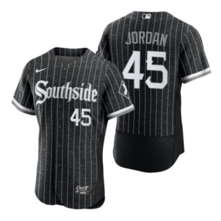 Men's Flex Base Chicago White Sox Michael Jordan 2021 City Connect Southside Jersey Black Stitched