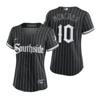 Women Chicago White Sox Yoan Moncada 2021 City Connect Southside Jersey Black Stitched