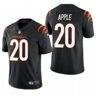 Men's #20 Eli Apple Cincinnati Bengals Vapor Limited Jersey Stitched 2021 Black