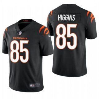 Men's #85 Tee Higgins Cincinnati Bengals Vapor Limited Jersey Stitched 2021 Black