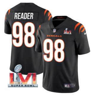 Men's D.J. Reader Cincinnati Bengals 2022 Super Bowl LVI Vapor Limited Stitched Jersey Black