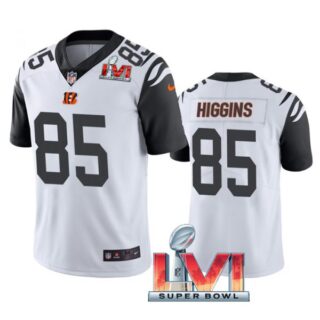 Men's Tee Higgins Cincinnati Bengals 2022 Super Bowl LVI White Color Rush Limited Stitched Jersey