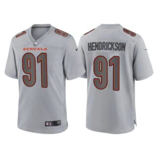 Men's Cincinnati Bengals Trey Hendrickson Gray Atmosphere Fashion Stitched Jersey