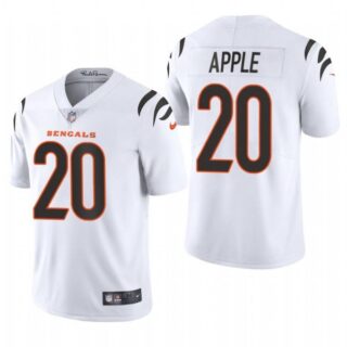 Men's #20 Eli Apple Cincinnati Bengals Vapor Limited Jersey Stitched 2021 White