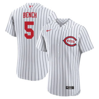 Men's Flex Base Cincinnati Reds Johnny Bench 2022 Field of Dreams White Stitched Jersey With Name
