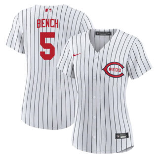Women's Cincinnati Reds Johnny Bench 2022 Field of Dreams White Stitched Jersey With Name