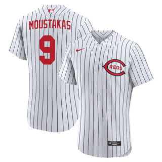Men's Flex Base Cincinnati Reds Mike Moustakas 2022 Field of Dreams White Stitched Jersey With Name