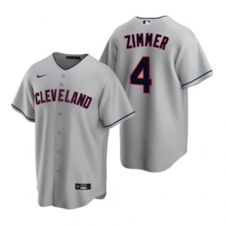 Men's Bradley Zimmer Cleveland Indians Cool Base Jersey Gray
