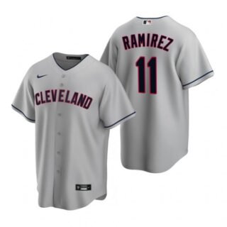 Men's Jose Ramirez Cleveland Indians Cool Base Jersey Gray