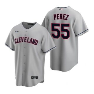 Men's Roberto Perez Cleveland Indians Cool Base Jersey Gray