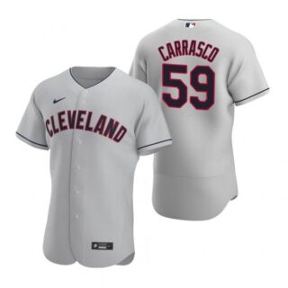 Men's Carlos Carrasco Cleveland Indians Flex Base Jersey Gray