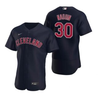 Men's Tyler Naquin Cleveland Indians Flex Base Jersey Navy Cleveland