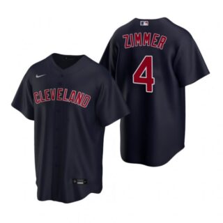 Men's Bradley Zimmer Cleveland Indians Cool Base Jersey Navy