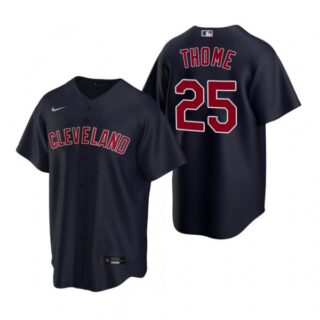 Men's Jim Thome Cleveland Indians Cool Base Jersey Navy