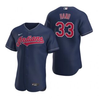 Men's Brad Hand Cleveland Indians Flex Base Jersey Navy Indians