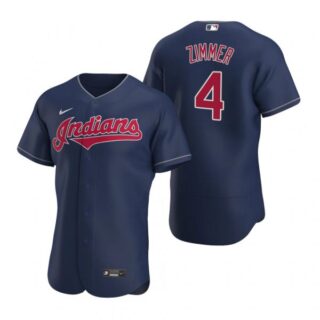 Men's Bradley Zimmer Cleveland Indians Flex Base Jersey Navy Indians