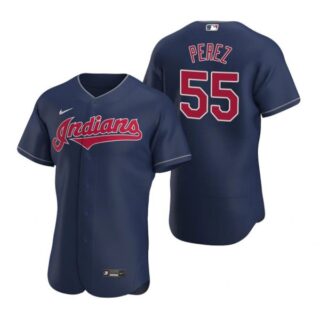Men's Roberto Perez Cleveland Indians Flex Base Jersey Navy Indians
