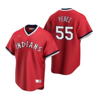 Men's Roberto Perez Cleveland Indians Cool Base Jersey Red Cooperstown