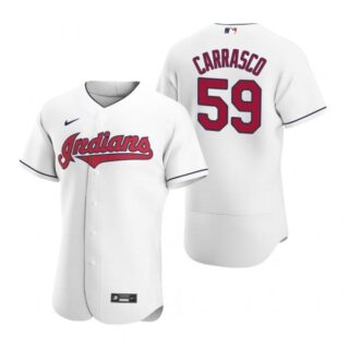 Men's Carlos Carrasco Cleveland Indians Flex Base Jersey White