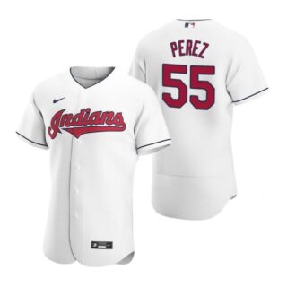 Men's Roberto Perez Cleveland Indians Flex Base Jersey White