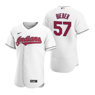 Men's Shane Bieber Cleveland Indians Flex Base Jersey White