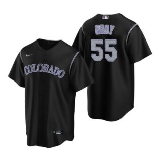 Men's Jon Gray Colorado Rockies Cool Base Jersey Black