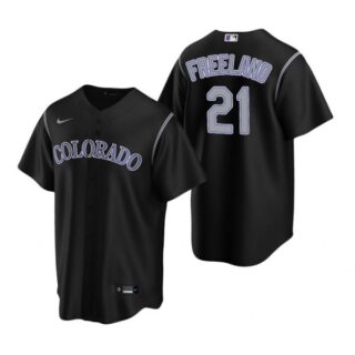 Men's Kyle Freeland Colorado Rockies Cool Base Jersey Black