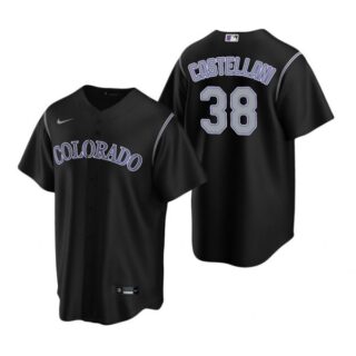 Men's Ryan Castellani Colorado Rockies Cool Base Jersey Black