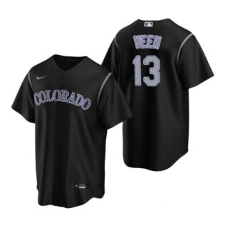Men's Zac Veen Colorado Rockies Cool Base Jersey Black