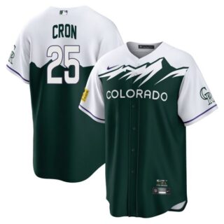 Men's Cool Base Colorado Rockies C.J. Cron 2022 City Connect Green Stitched Jersey