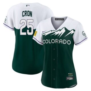 Women's Colorado Rockies C.J. Cron 2022 City Connect Green Stitched Jersey
