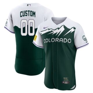 Men's Flex Base Colorado Rockies Custom 2022 City Connect Green Stitched Jersey