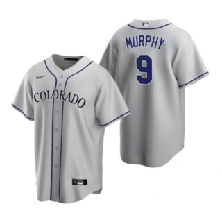 Men's Daniel Murphy Colorado Rockies Cool Base Jersey Gray
