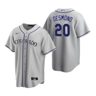 Men's Ian Desmond Colorado Rockies Cool Base Jersey Gray