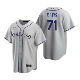 Men's Wade Davis Colorado Rockies Cool Base Jersey Gray