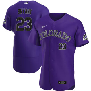 Men's Colorado Rockies Kris Bryant Stitched Jersey - Purple
